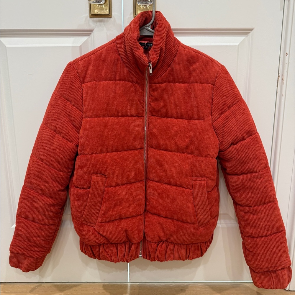 Papermoon Vibrant Red Puffer Jacket Small - Picture 1 of 9